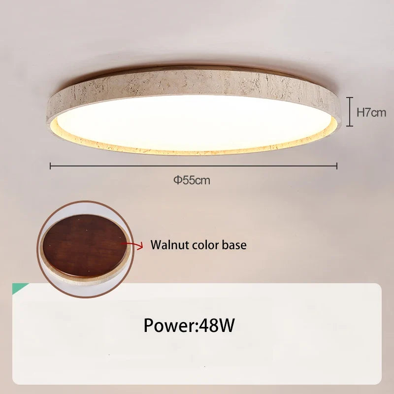 Led plafonnier pierre Downlight monté en Surface rétro luminaires noyer bûche bois couleur chambre salon grande lumière