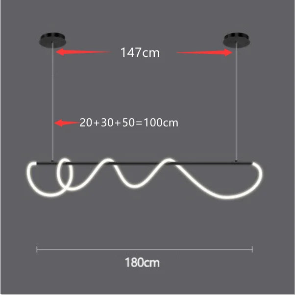 lustre led moderne long tuyau minimaliste pour bar