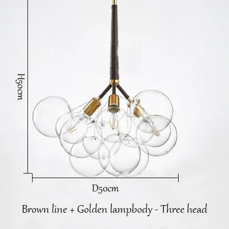 lustre moderne en verre lumineux pour décoration intérieure