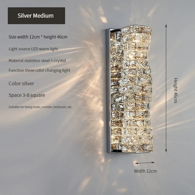 applique murale led en cristal k9 éclairage de luxe moderne