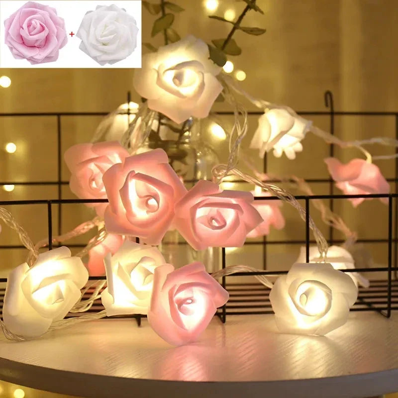 guirlande lumineuse roses en mousse pour mariage et saint valentin