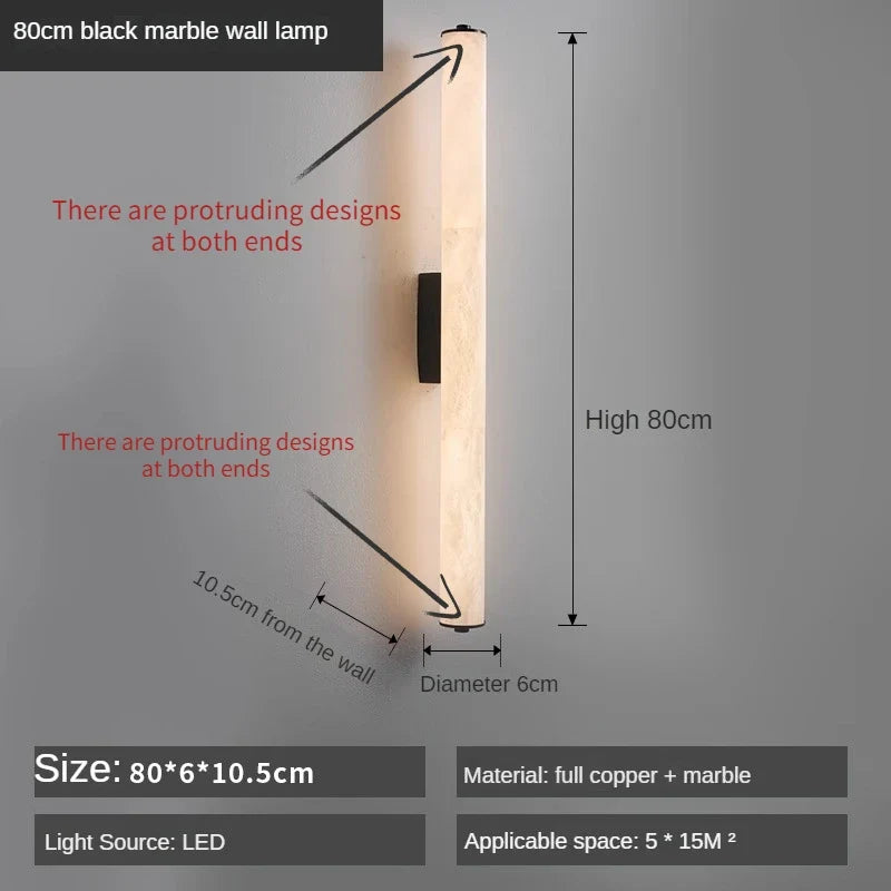 applique murale led en cuivre et marbre moderne luxe éclairage intérieur