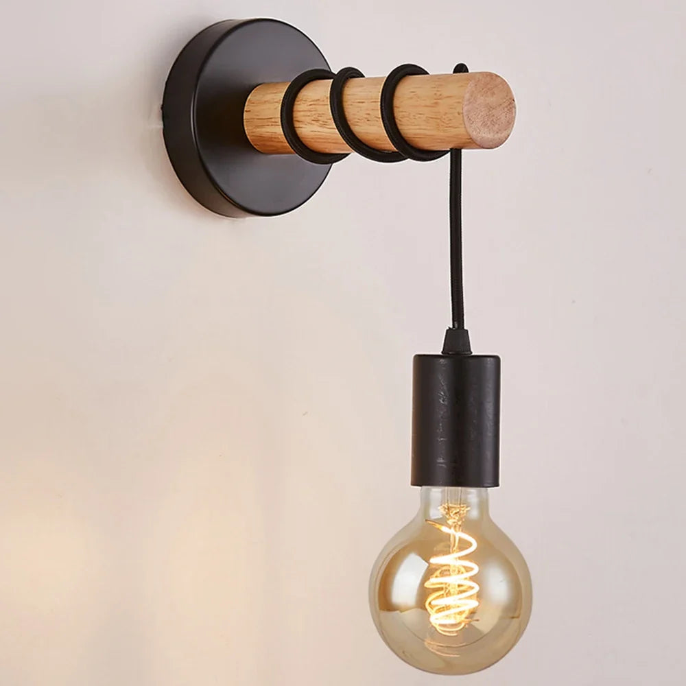 Applique murale d'intérieur minimaliste moderne en bois