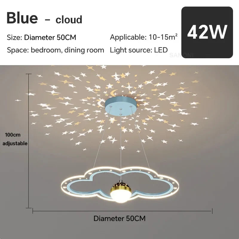 lustre led moderne nuage fleur éclairage ciel étoilé intérieur