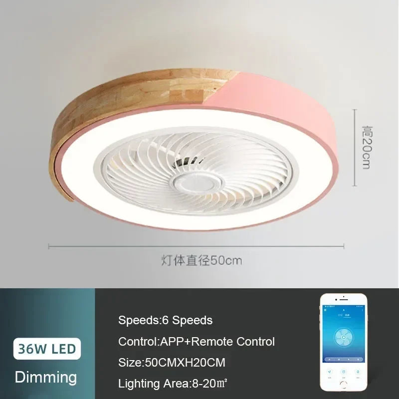 ventilateur de plafond intelligent avec lumière et pales réversibles 6 vitesses