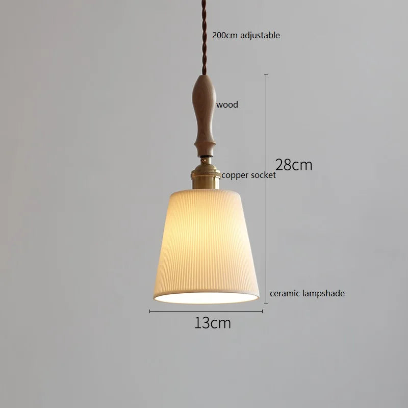 suspension LED en céramique conique design
