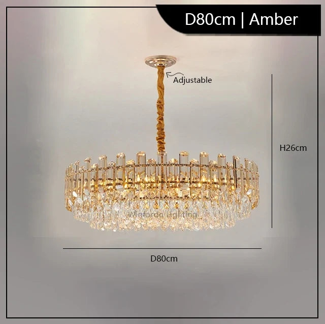 lustre led de luxe en cristal moderne 	 en stock