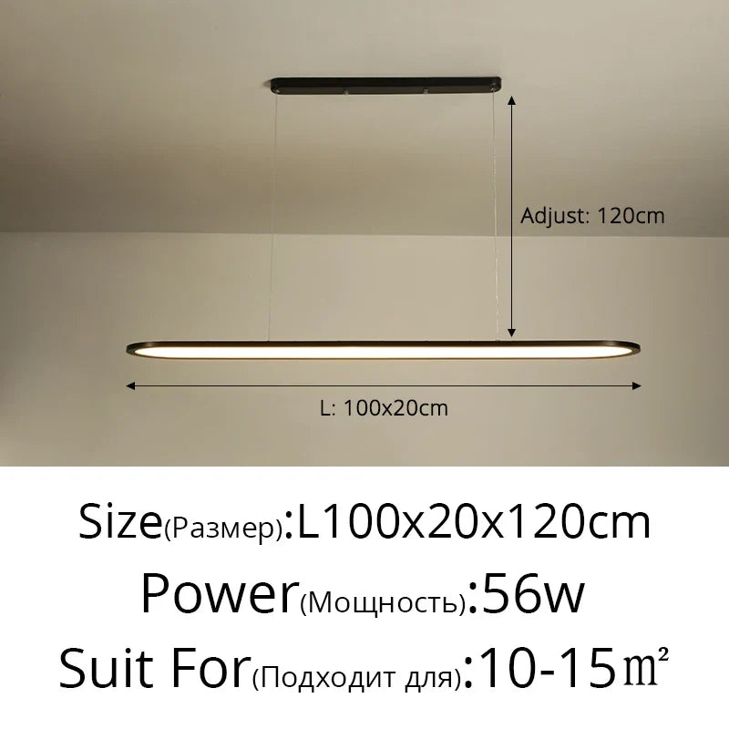 lustre moderne nordique simple led rectangulaire pour bar