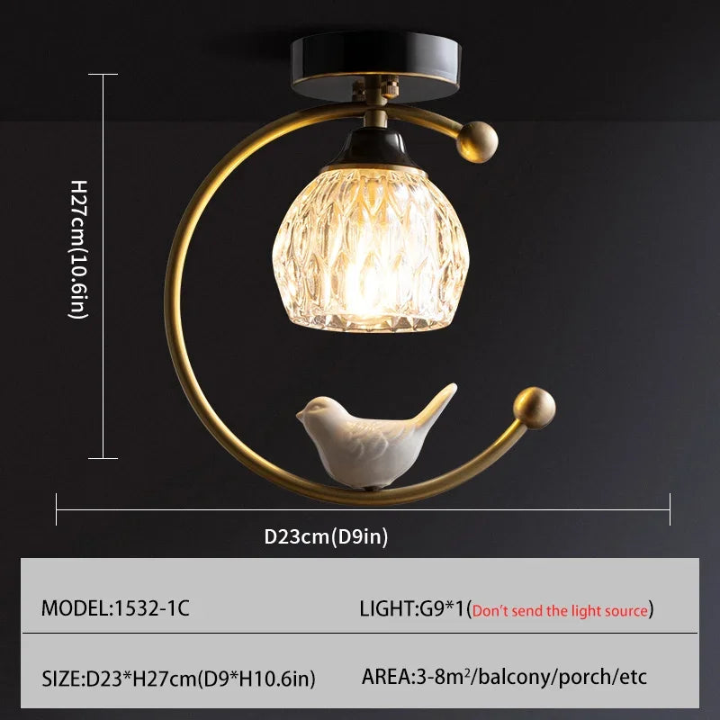 lustre moderne nordique luxe en cristal et cuivre