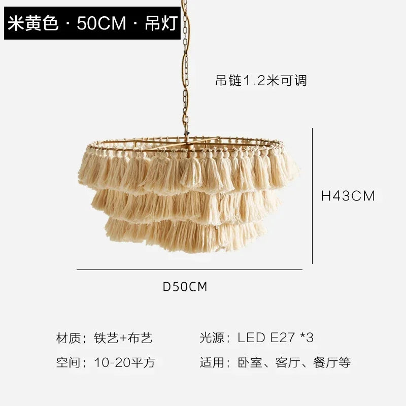 lustre bohème vintage tissé créatif pour intérieur élégant