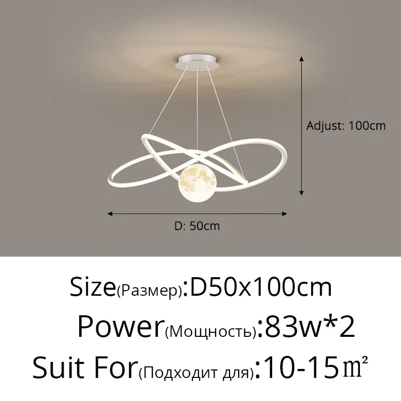 Lustre led arrondi pour décoration intérieure