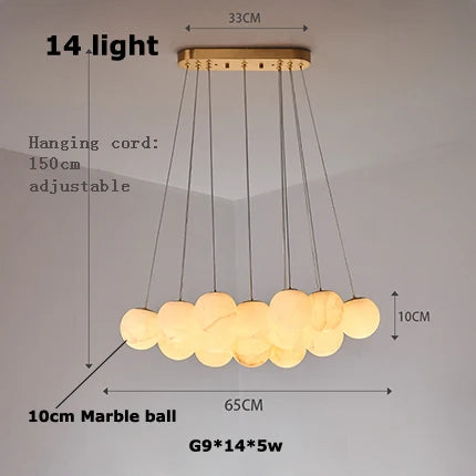lustre moderne en marbre doré et noir pour éclairage élégant