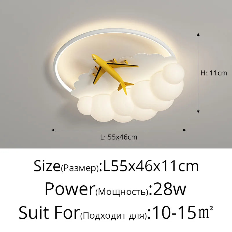 lustre moderne led pour enfant en forme d'avion
