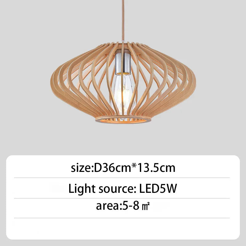 suspension luminaire rétro en bois pour îlot cuisine