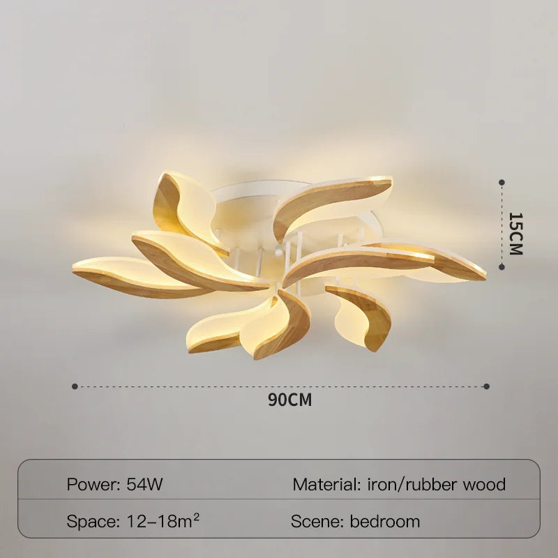 lustre moderne en bois et acrylique pour intérieur