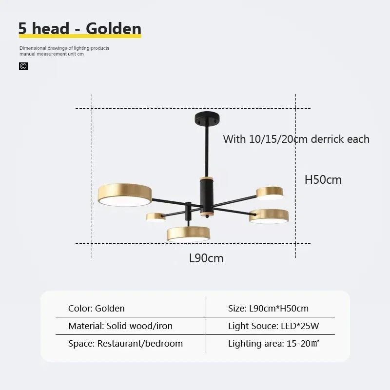 lustre à led nordique pour décoration intérieure moderne