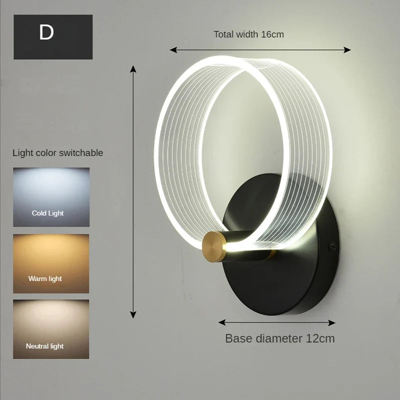 applique murale moderne en acrylique pour décoration intérieure à led