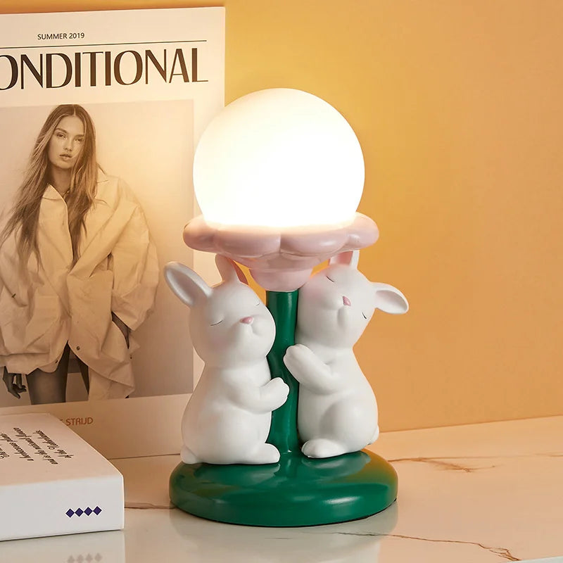 lampe de bureau kawaii lapin mignon décorative pour filles et mariages