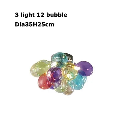 Colorful Bubble Chandelier Glass Pendant Lamp Ceiling Light Suspension Hanging Luminaire for Living Room Bedroom