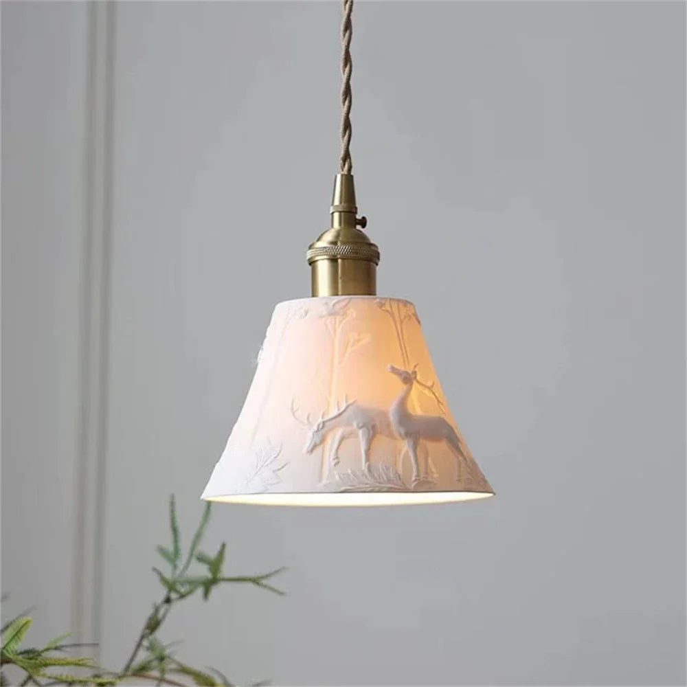 plafonnier moderne rustique céramique abat-jour suspension design loft