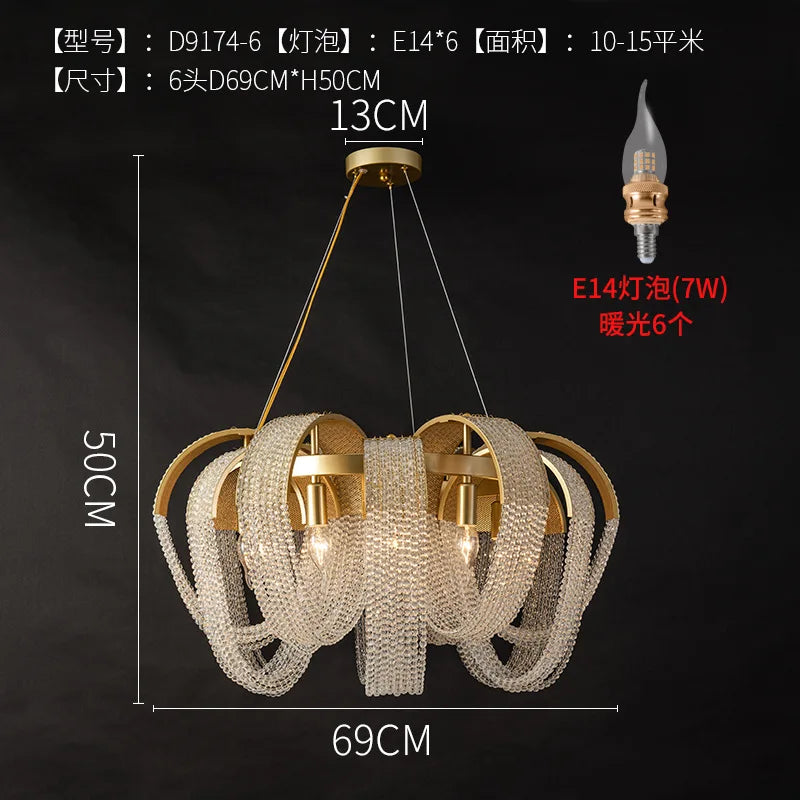 suspension en cristal design moderne suspension led décoratif