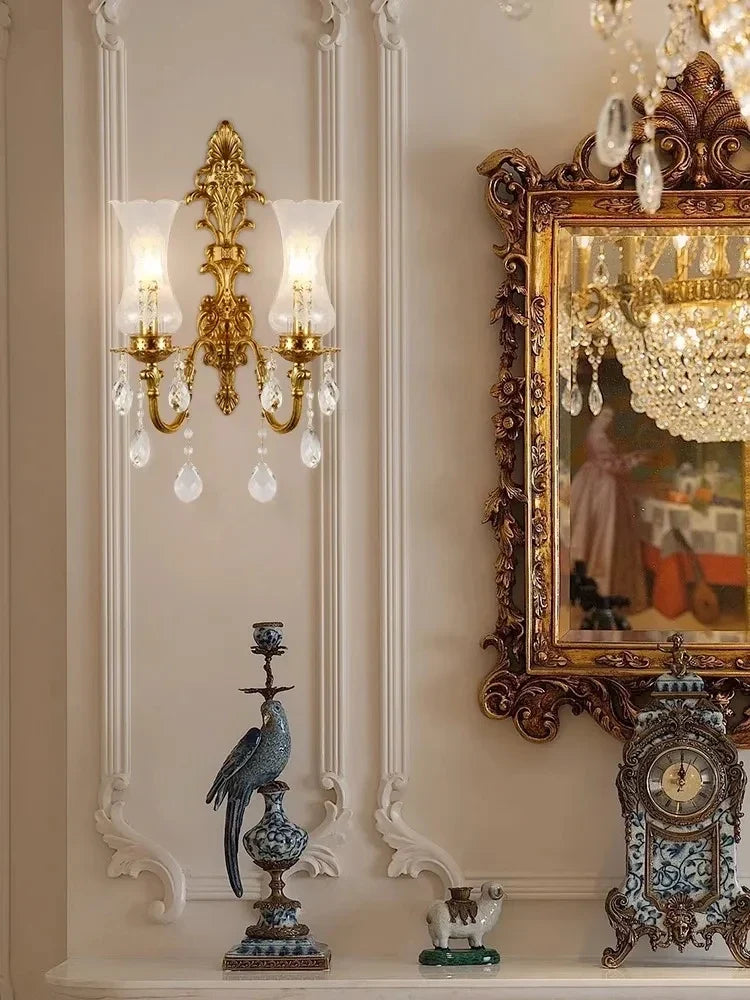 applique murale de luxe en cuivre classique français nordique antique
