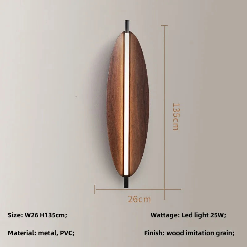 applique murale led style wabi sabi grain de bois minimaliste japonais