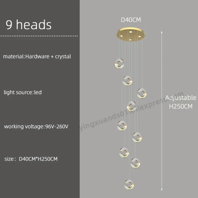 lustre moderne en cristal design loft pour éclairage minimaliste