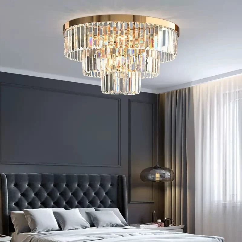lustre en cristal luxe pour décoration intérieure et éclairage élégant