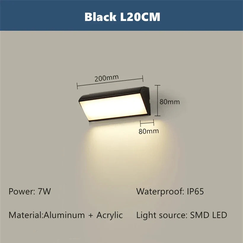 applique murale led minimaliste éclairage extérieur pour jardin et balcon