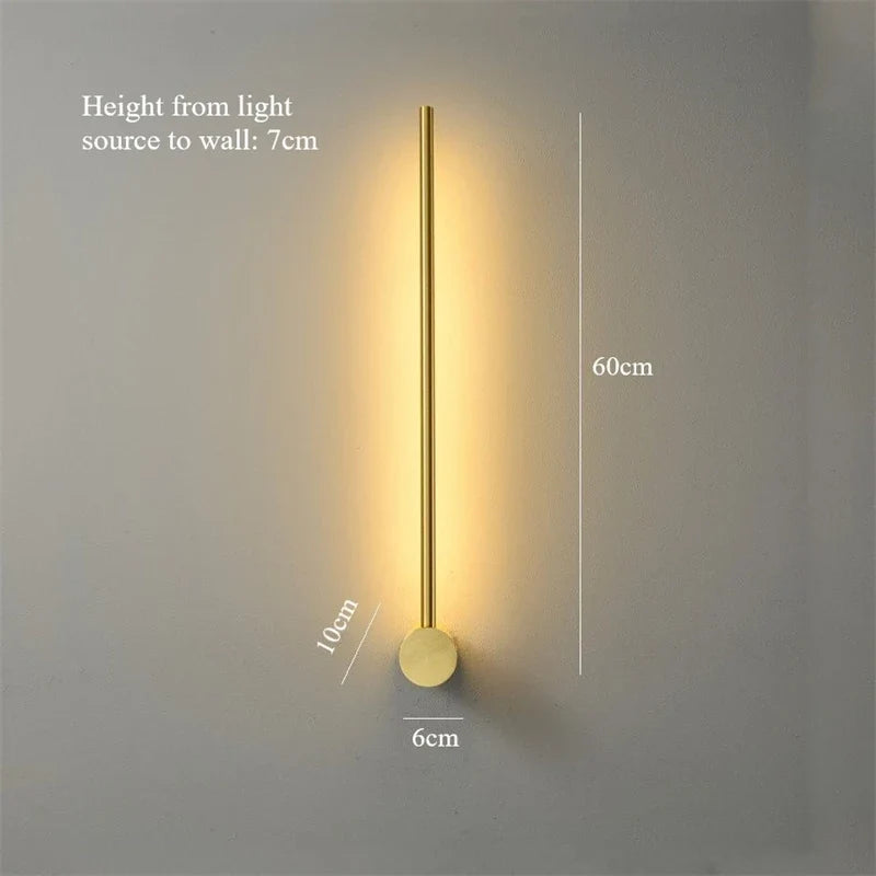 applique murale led nordique tige dorée style moderne créatif simple