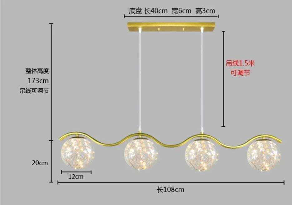 lustre moderne avec abat-jour en verre pour décoration maison