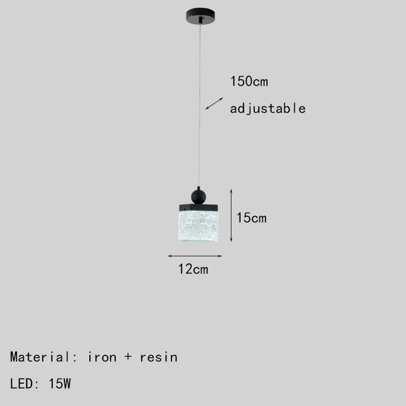 lustre led style 	 en résine et métal ajustable
