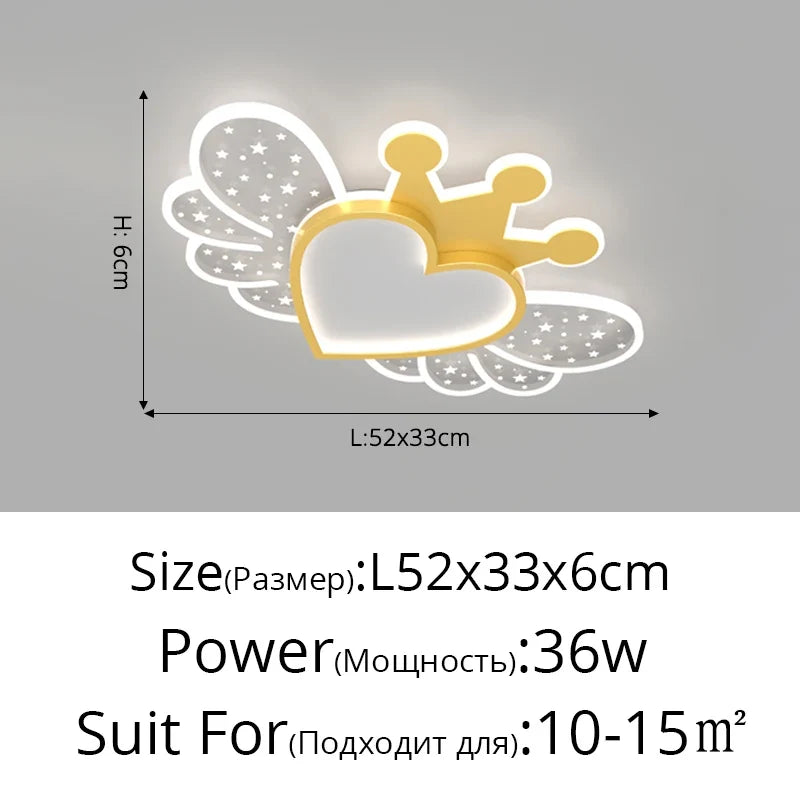 lustre led ultra lumineux moderne nordique avec décoration d'amour