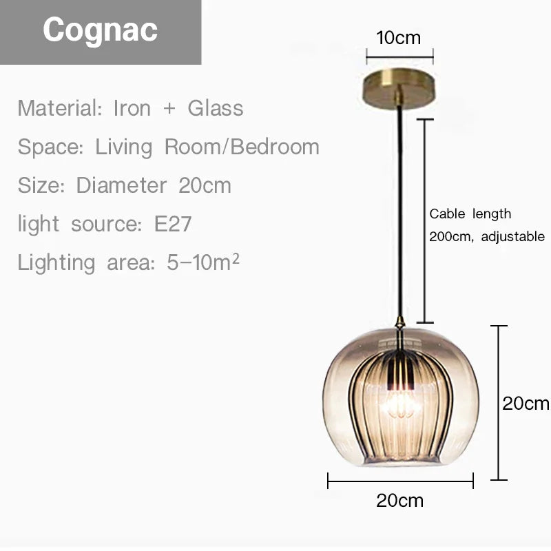 suspension en verre nordique moderne pour décoration intérieure
