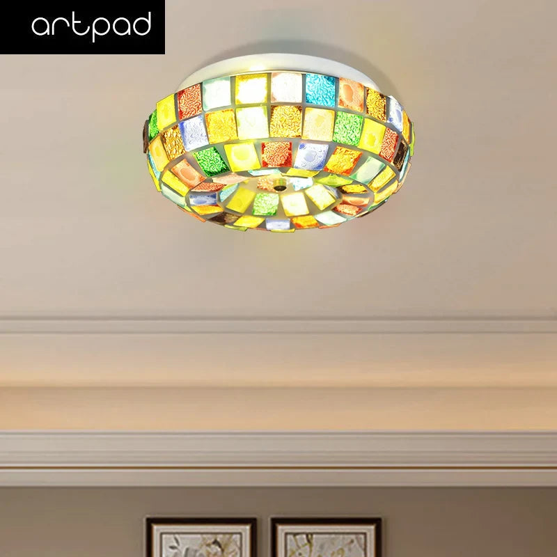 plafonnier led tiffany style bohème pour un éclairage coloré