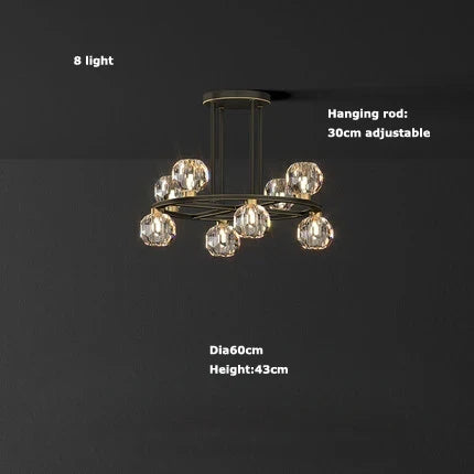 plafonnier art déco doré noir design en cristal