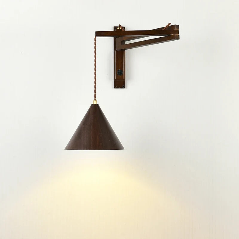 applique murale pliable vintage japonaise avec interrupteur led