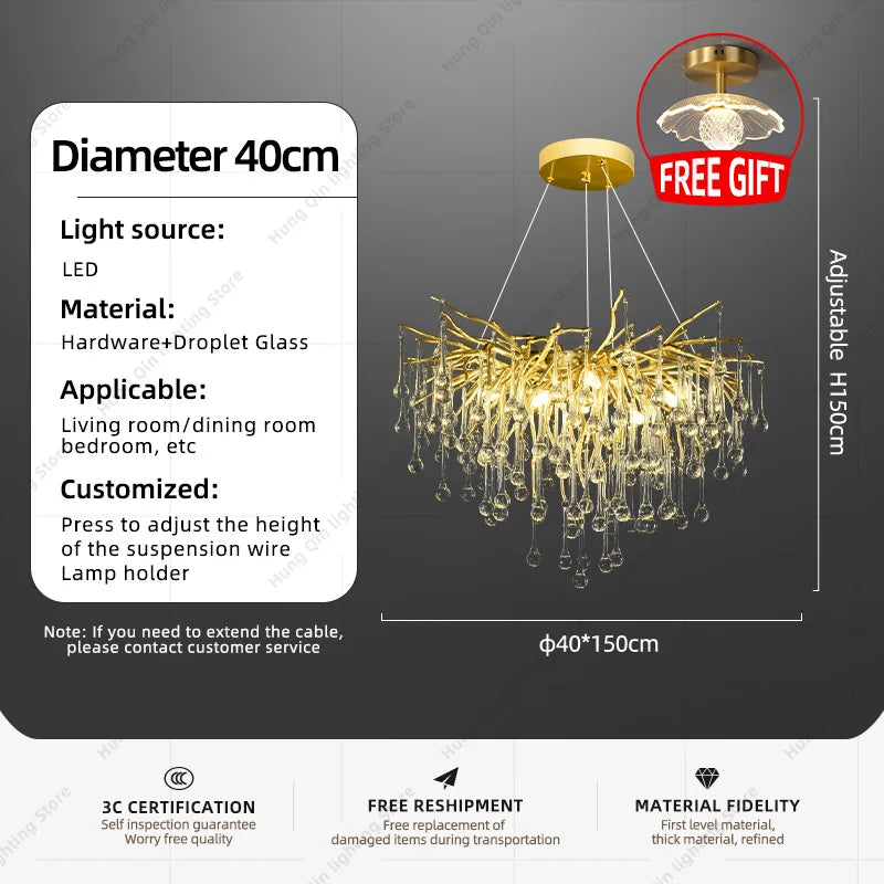 lustre suspendu en cristal design pour intérieur élégant