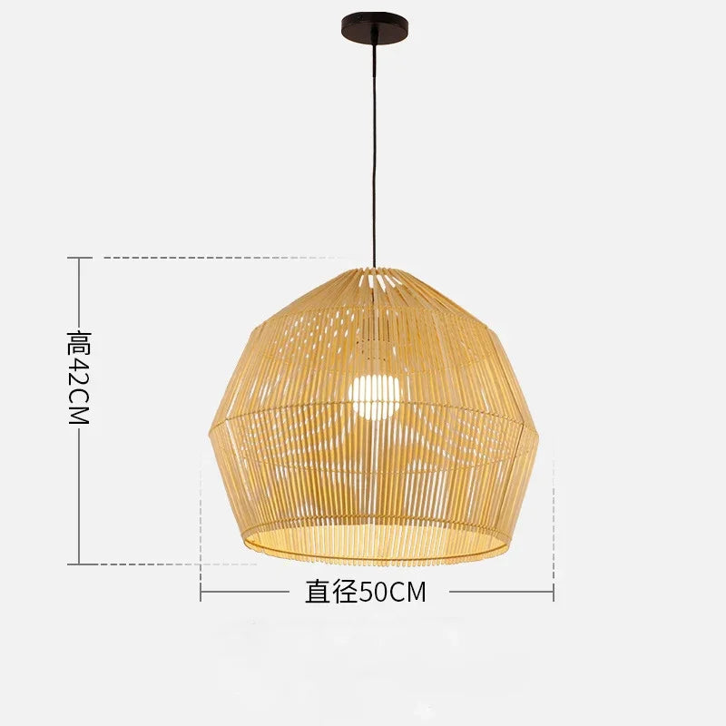 suspension vintage en rotin style chinois pour intérieur élégant