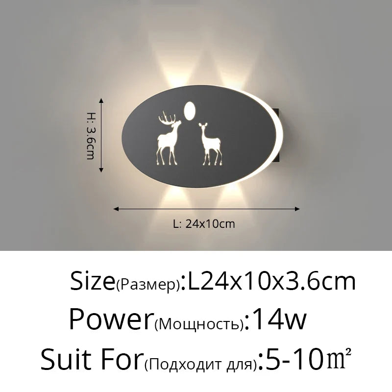 applique murale led double tête style nordique pour hôtel