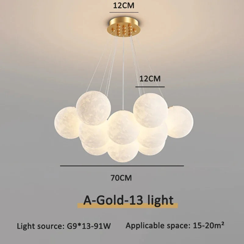 lustre moderne led boule à bulles suspension luminaire décor
