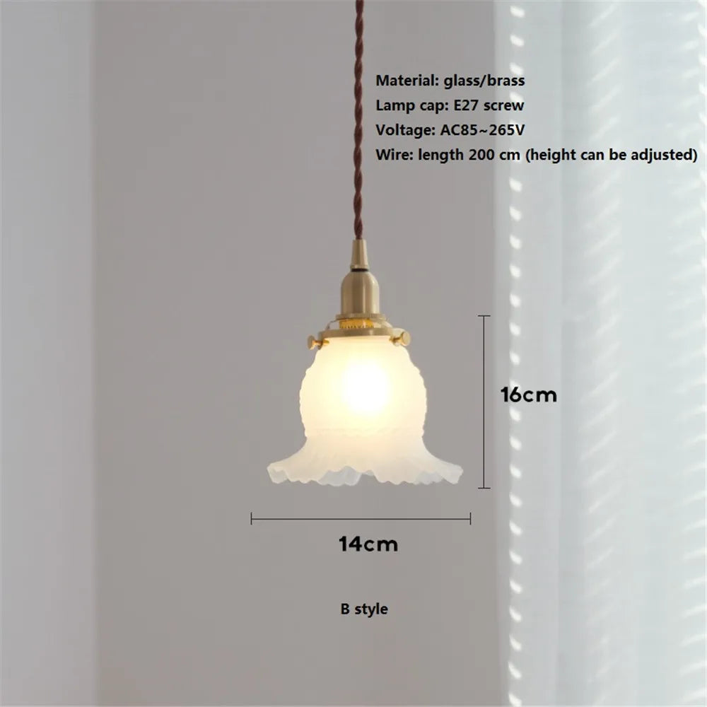 lustre nordique rétro en verre pour décoration intérieure