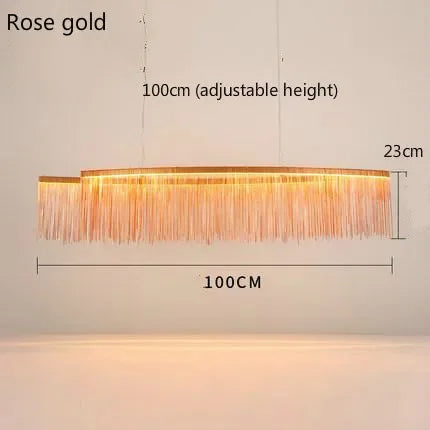 lustre suspendu à pampilles led avec intensité variable et télécommande
