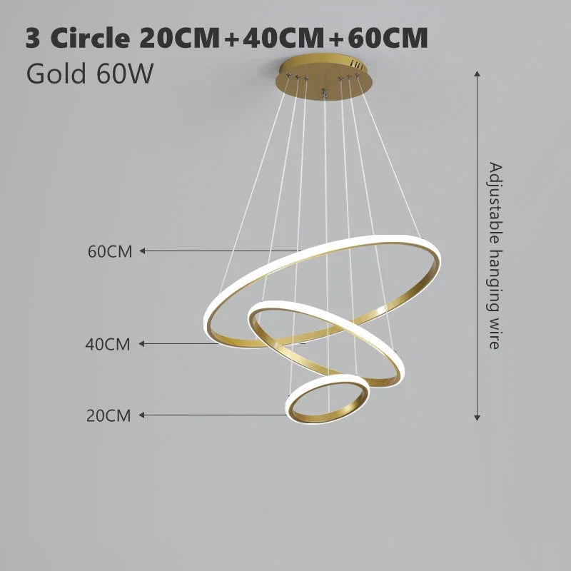 lustre moderne design cercle suspendu pour intérieur élégant