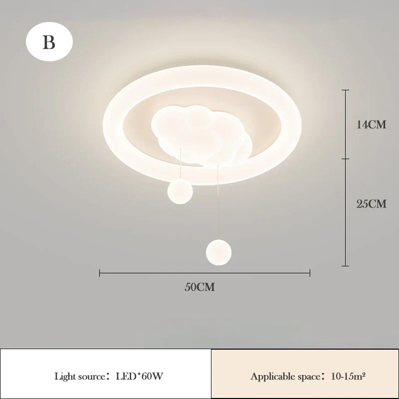 plafonnier nuage pour chambre d'enfant style crémeux et ludique