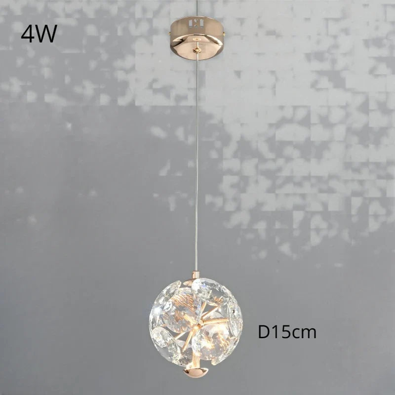 suspension moderne de luxe avec design en diamant lumineux