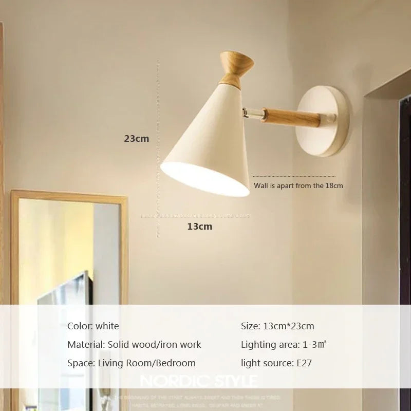 applique murale LED en bois massif style moderne et créatif