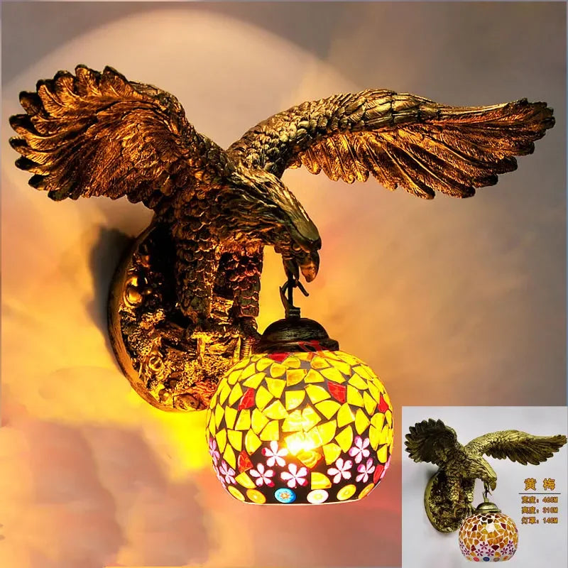 applique murale eagle décoration rétro bohème lumineuse artistique