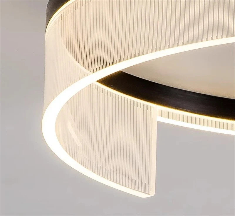 plafonnier led moderne rond en métal et acrylique pour intérieur